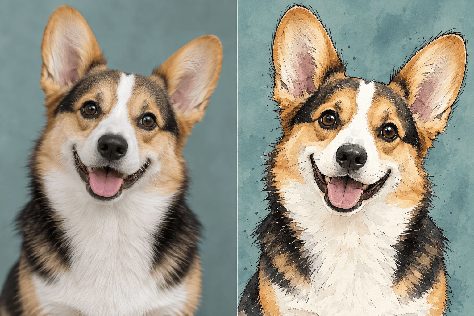Pet photo to caricature art