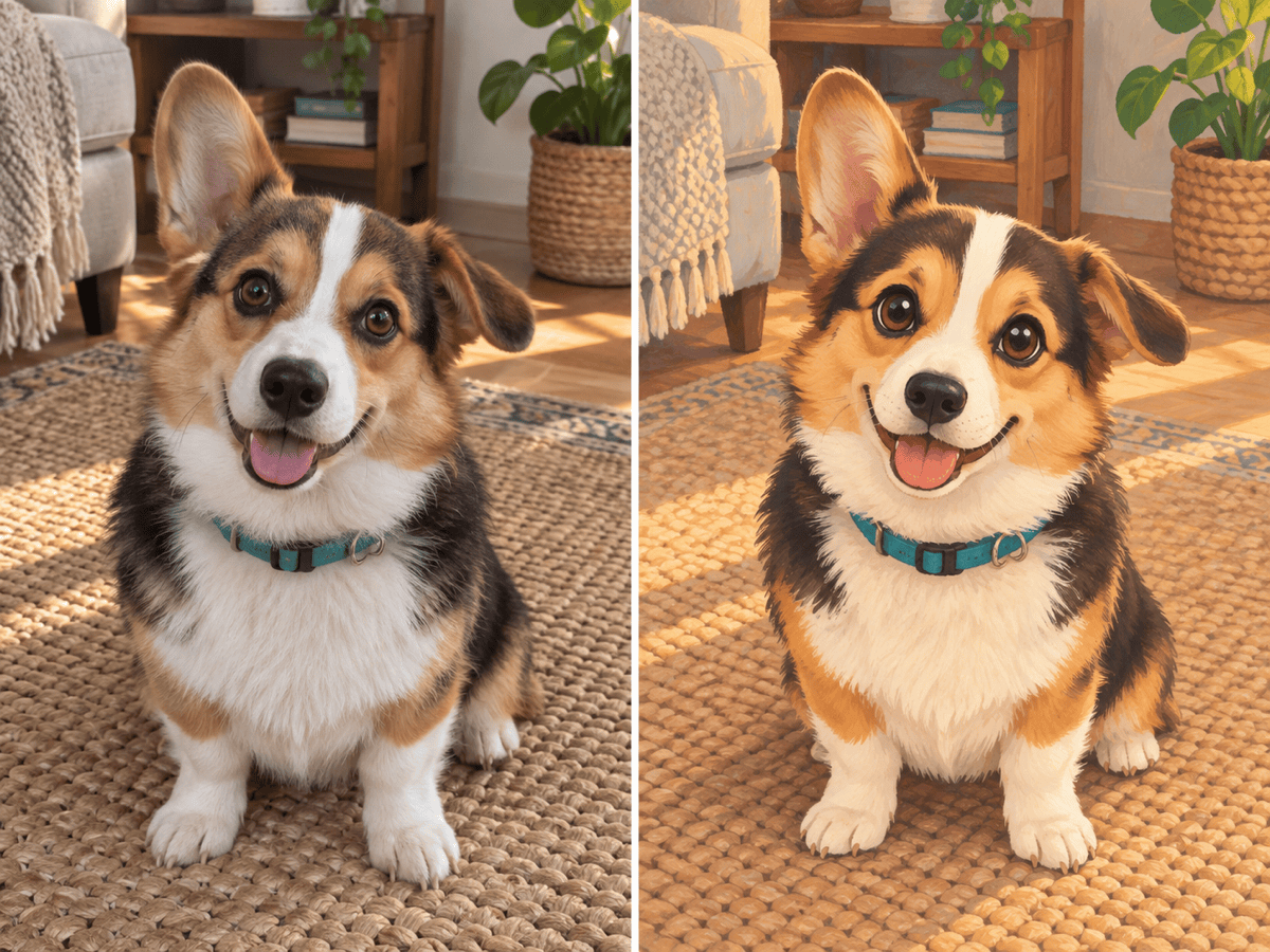 pet photo to cartoon example