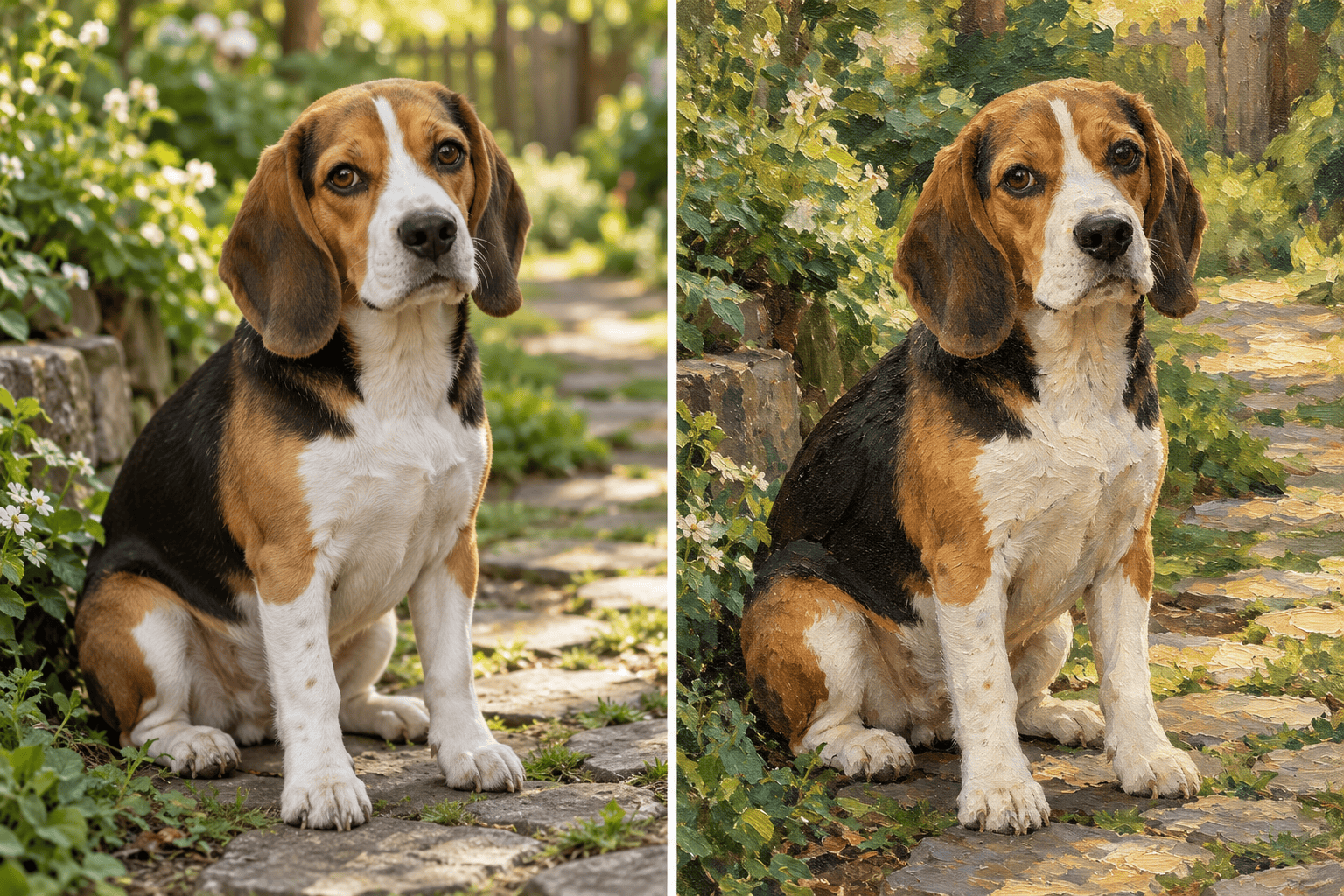 Pet photo to digital oil painting