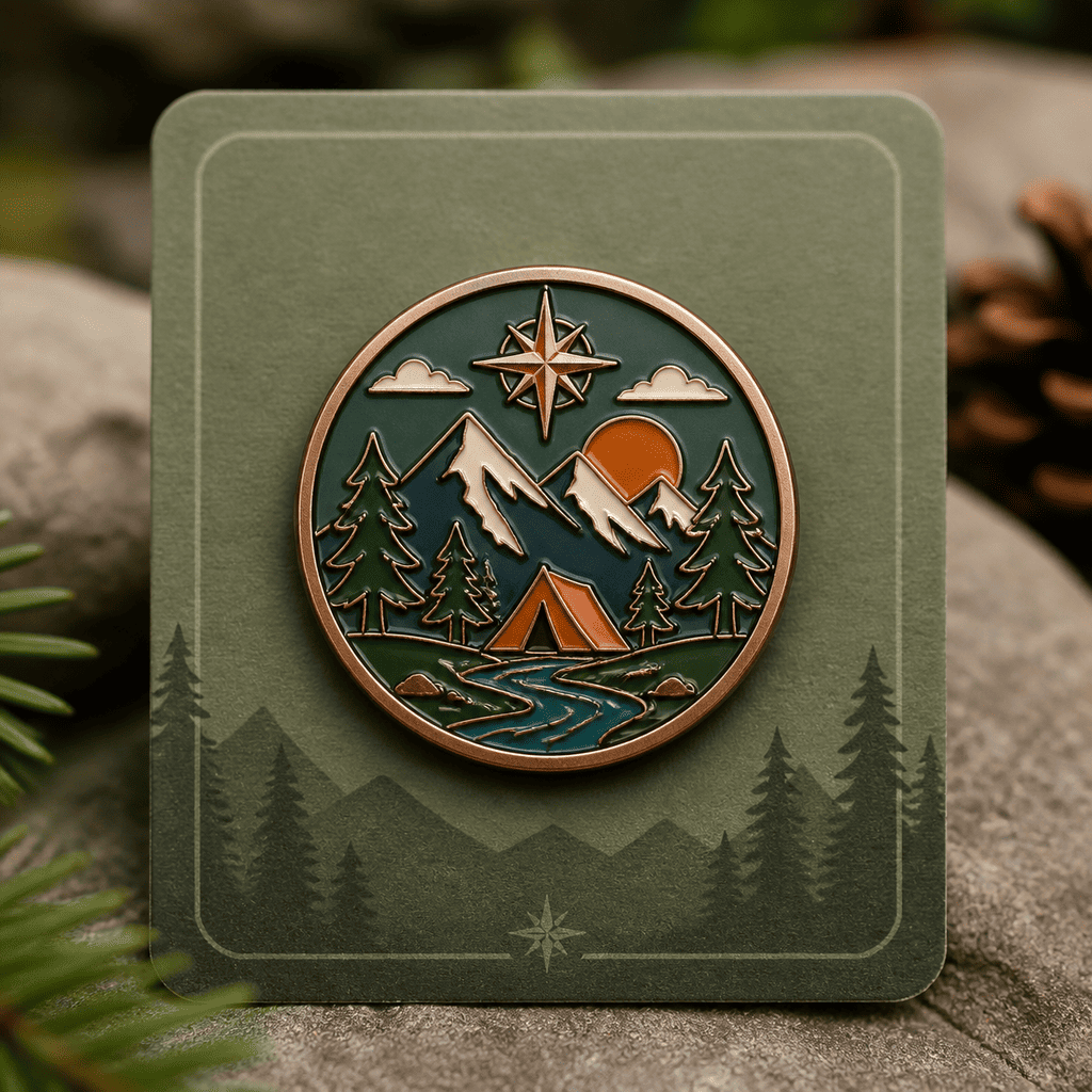 AI sticker pin mockup