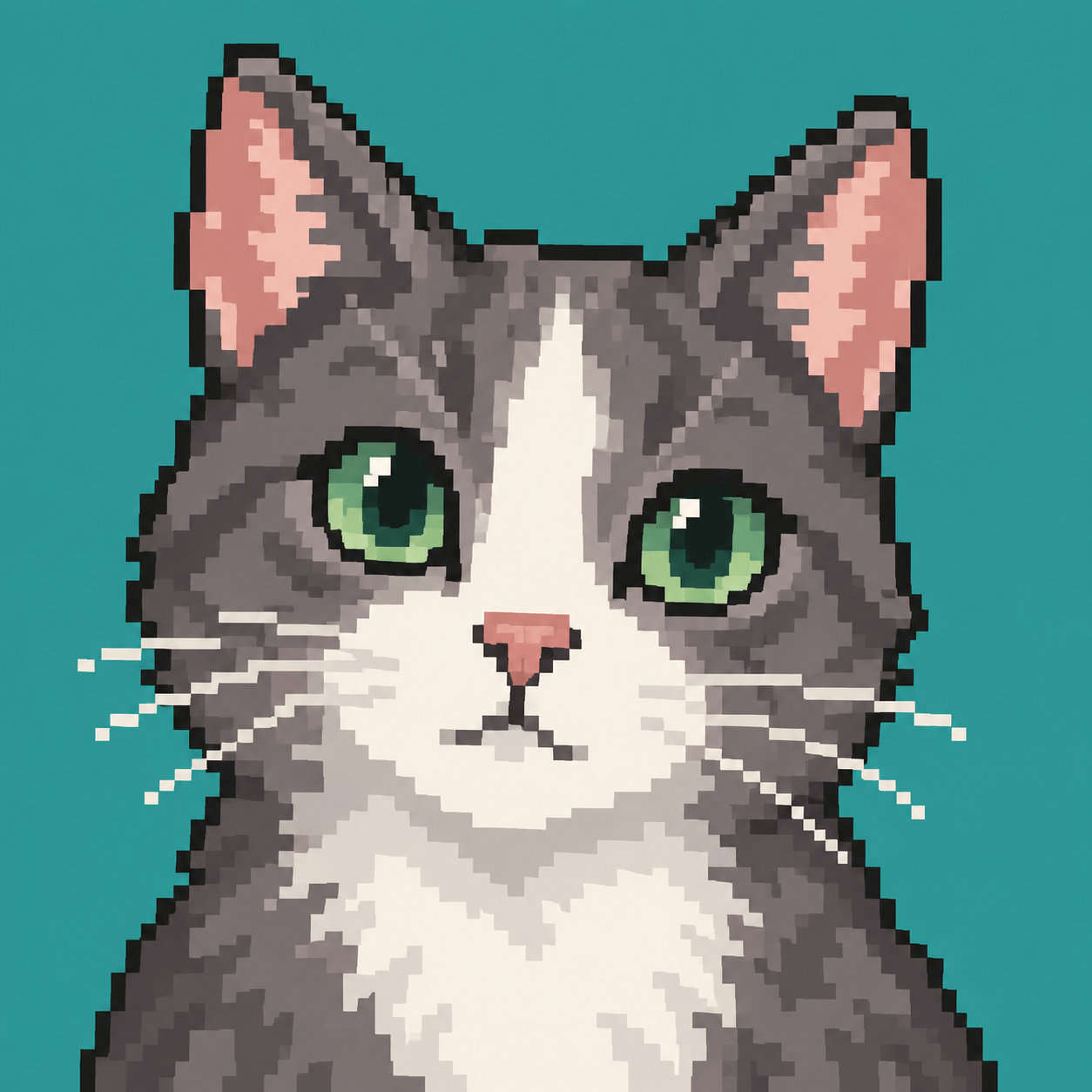 Pixel art cat avatar