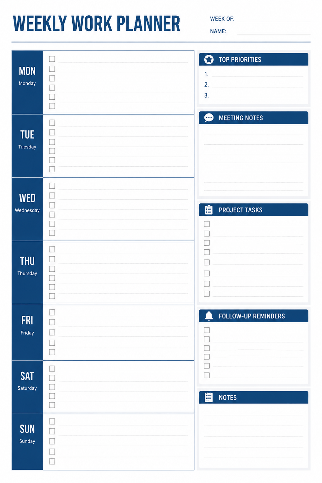 AI planner weekly schedule