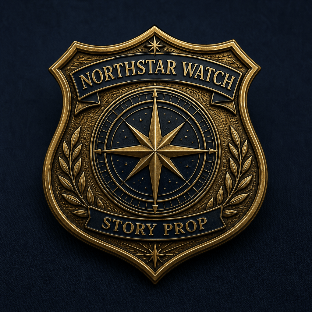 AI fictional police shield badge