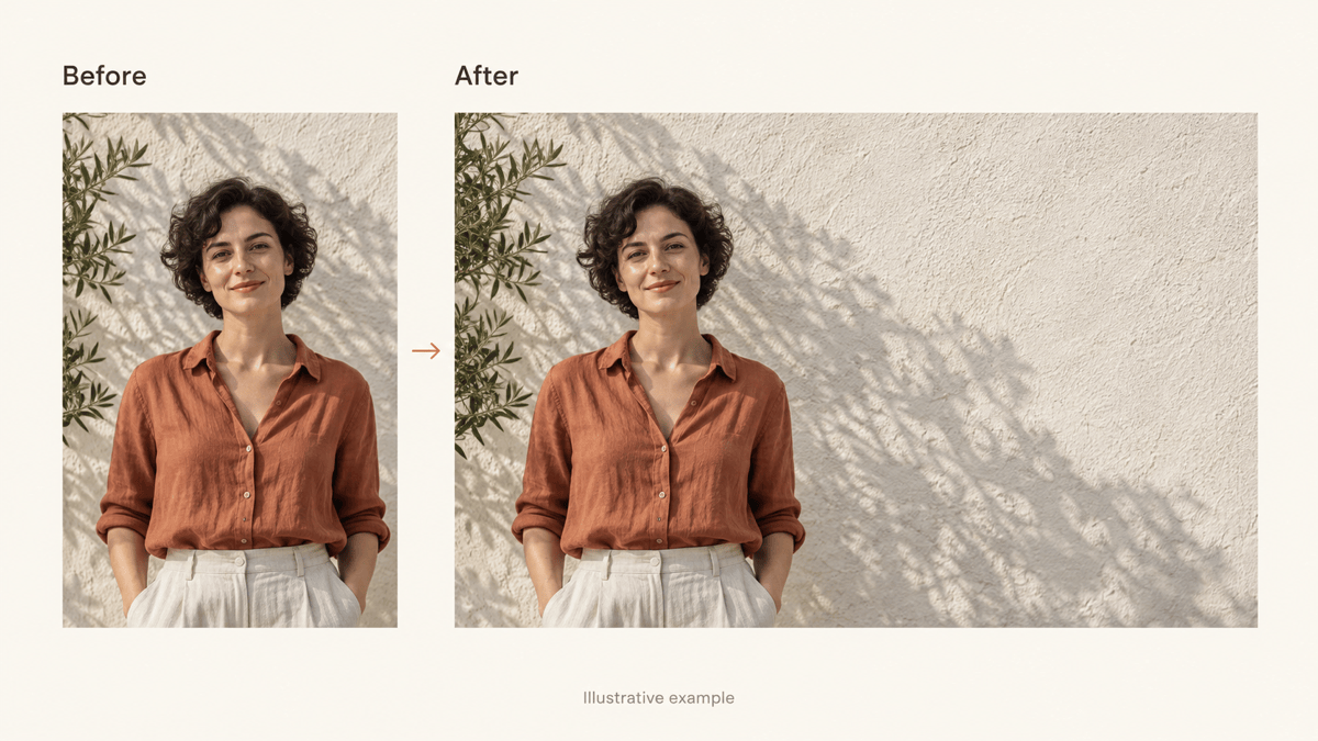 Portrait expanded into a landscape banner