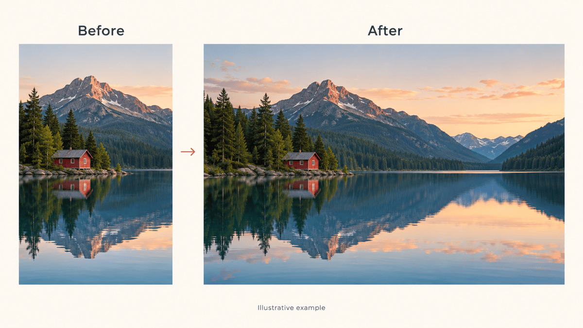 Travel photo expanded into widescreen wallpaper