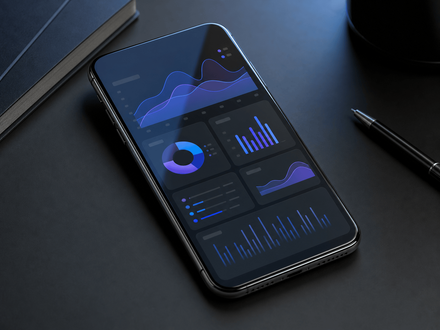 AI phone screen mockup