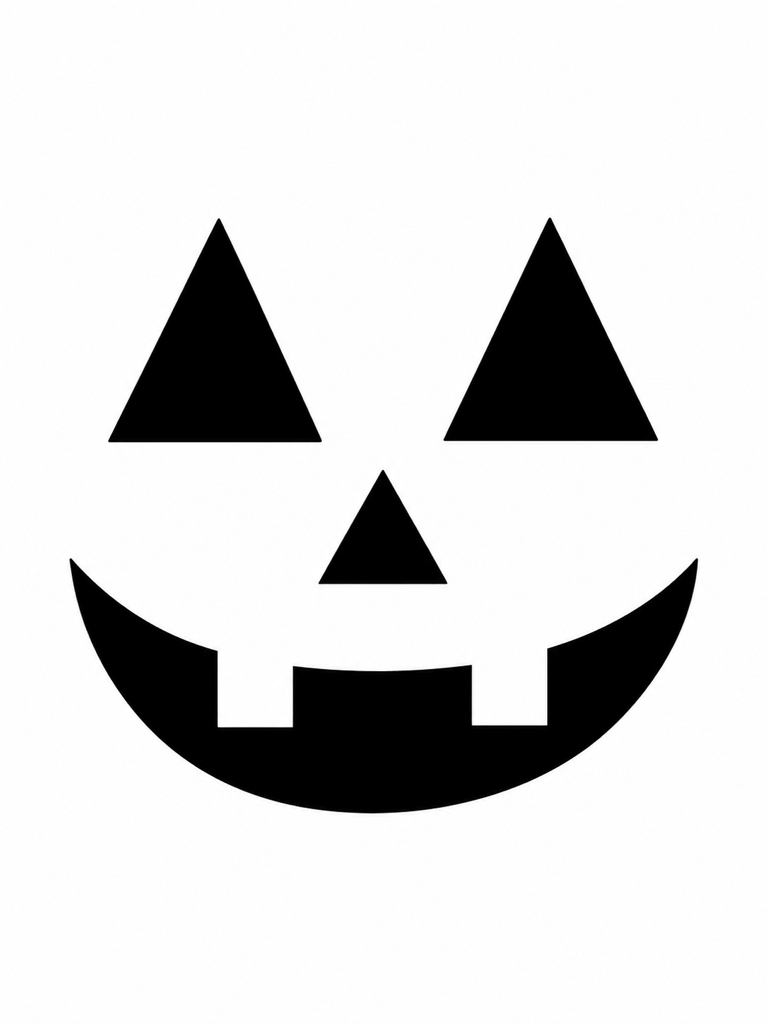 Easy pumpkin carving face stencil