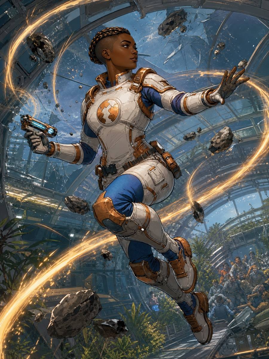 AI cosmic superhero concept