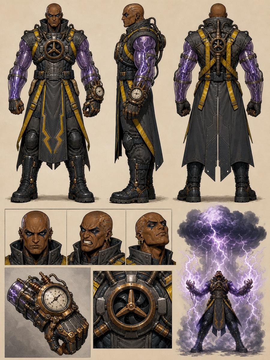 AI comic villain character sheet
