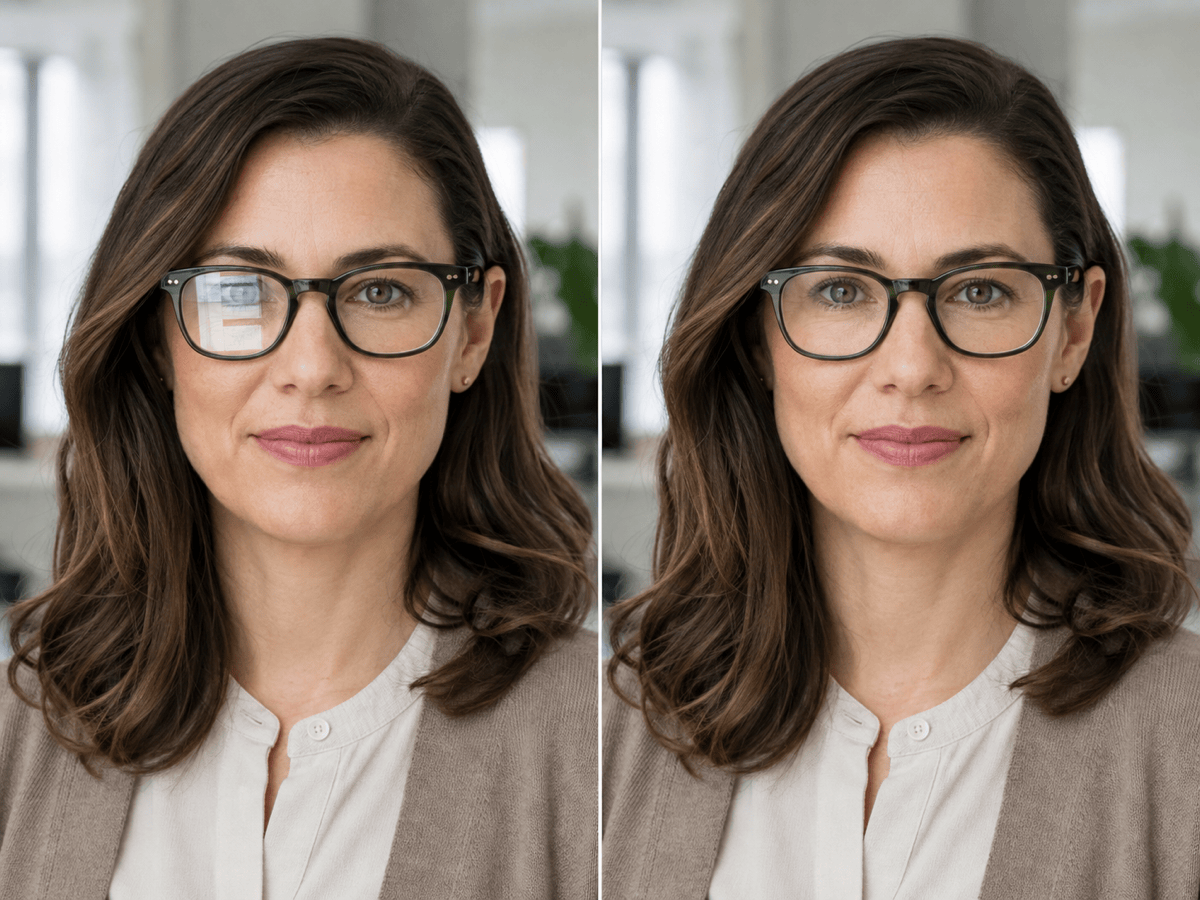 One-lens glare correction