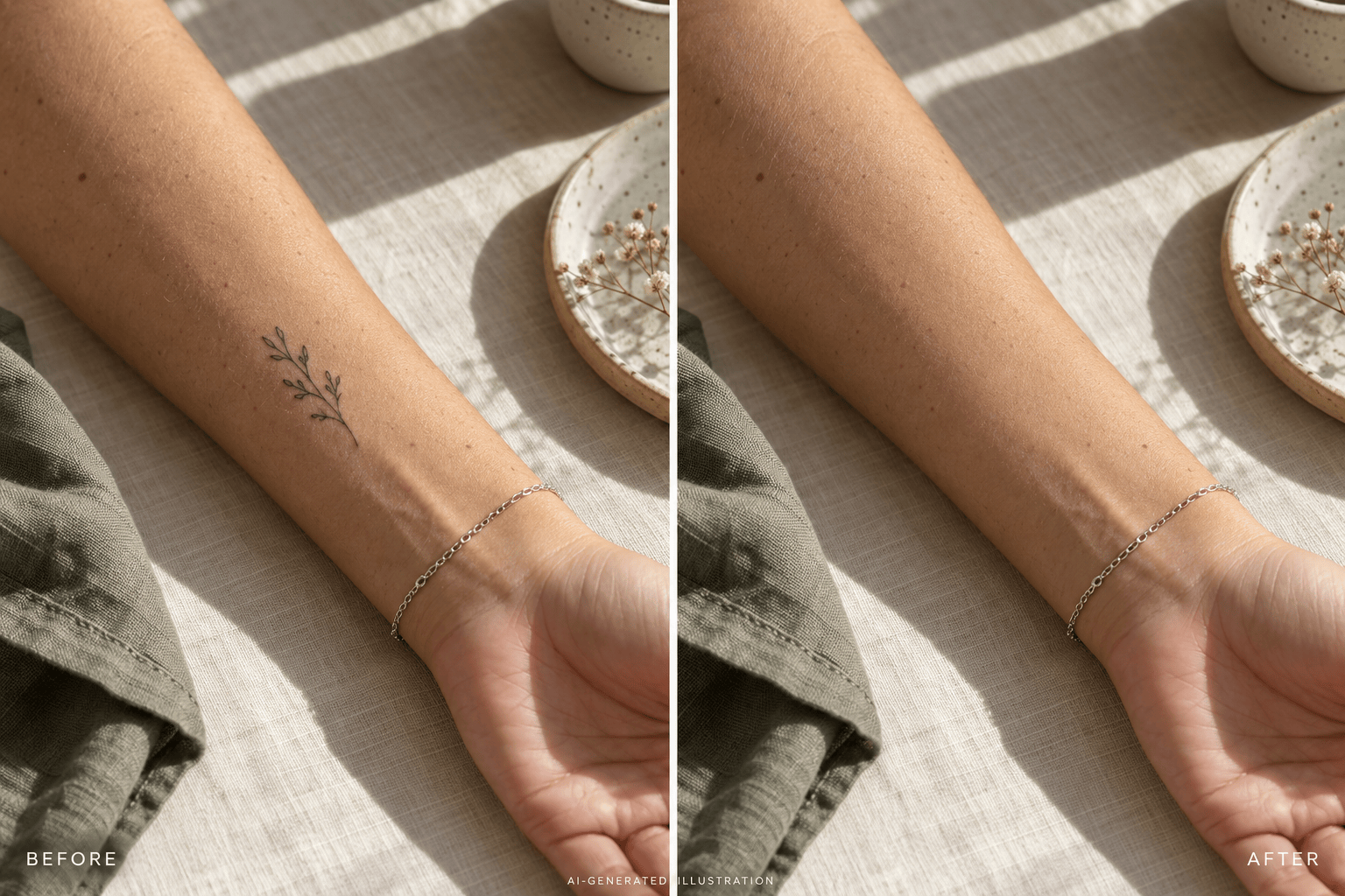 Wrist tattoo removal before and after