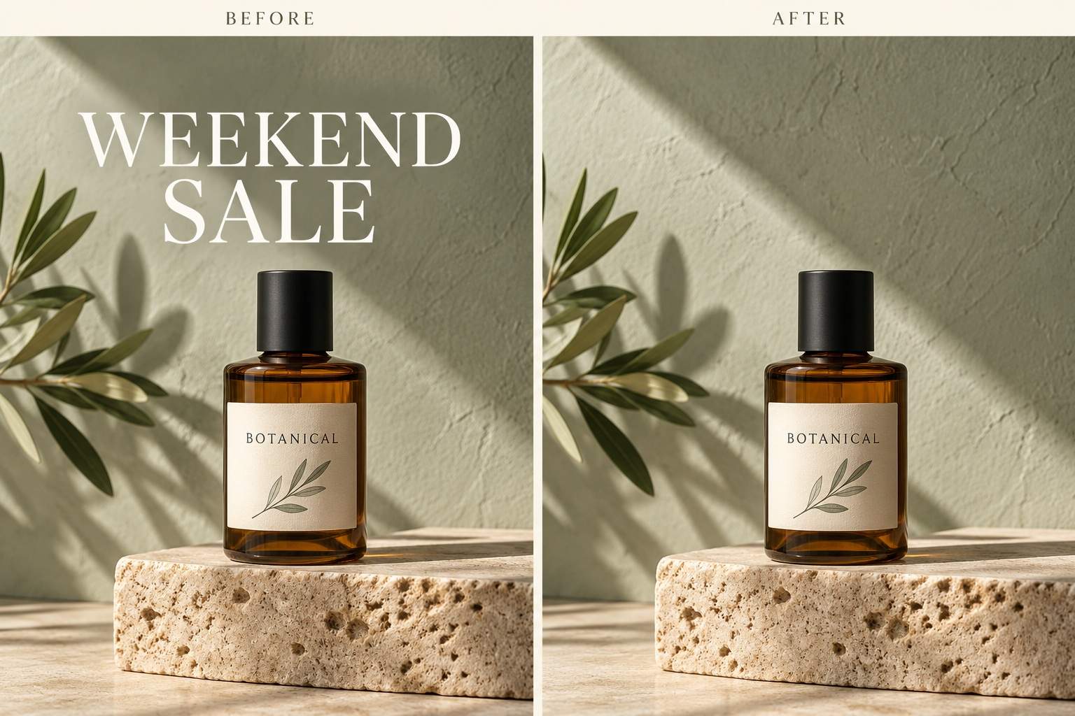 AI text removal from product photos