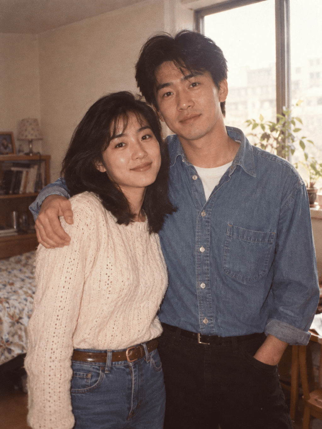 90s AI retro couple photo