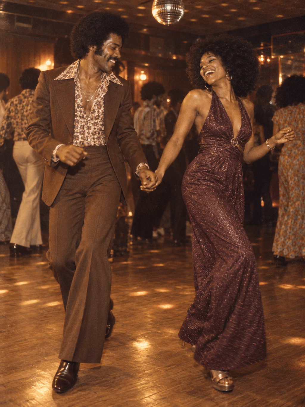 70s retro couple disco photo