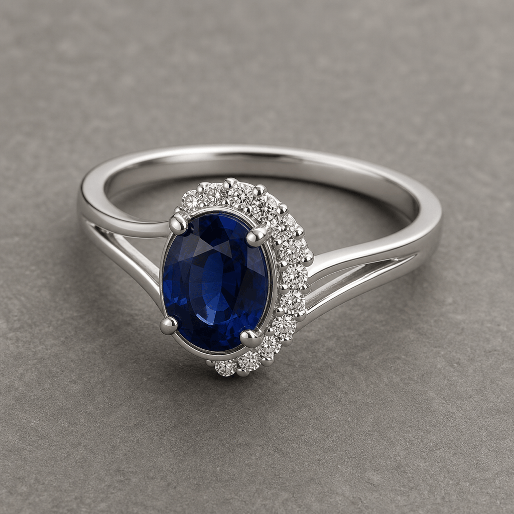 AI sapphire engagement ring design