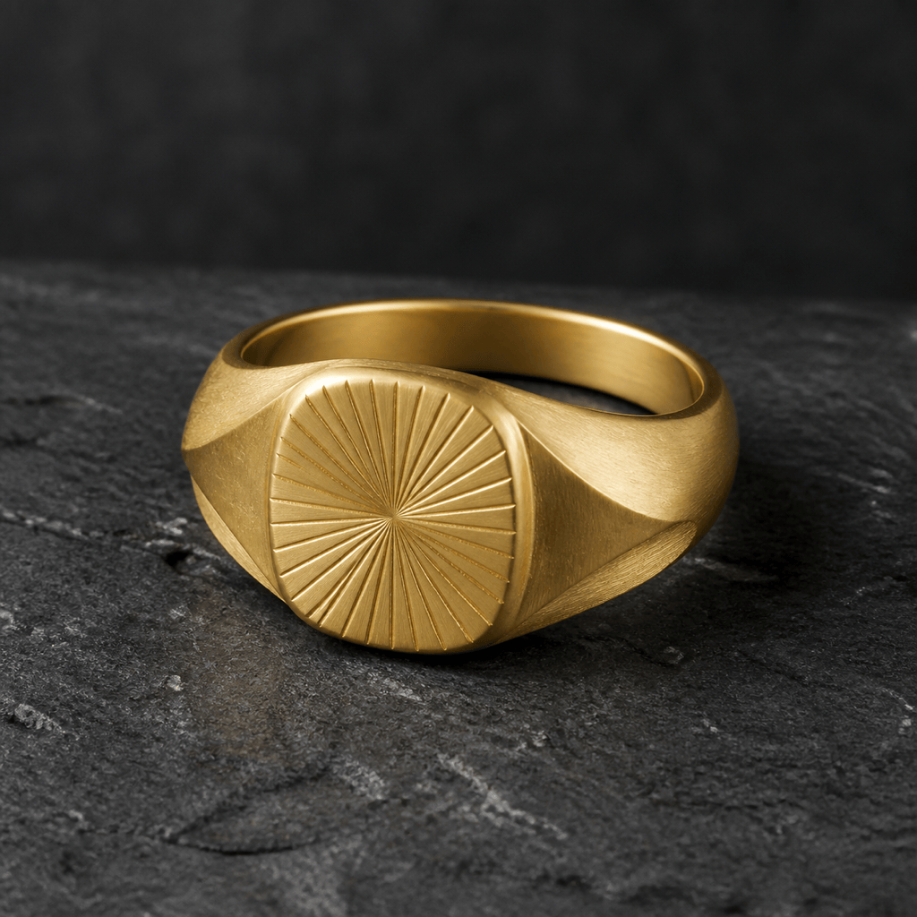 AI gold signet ring design