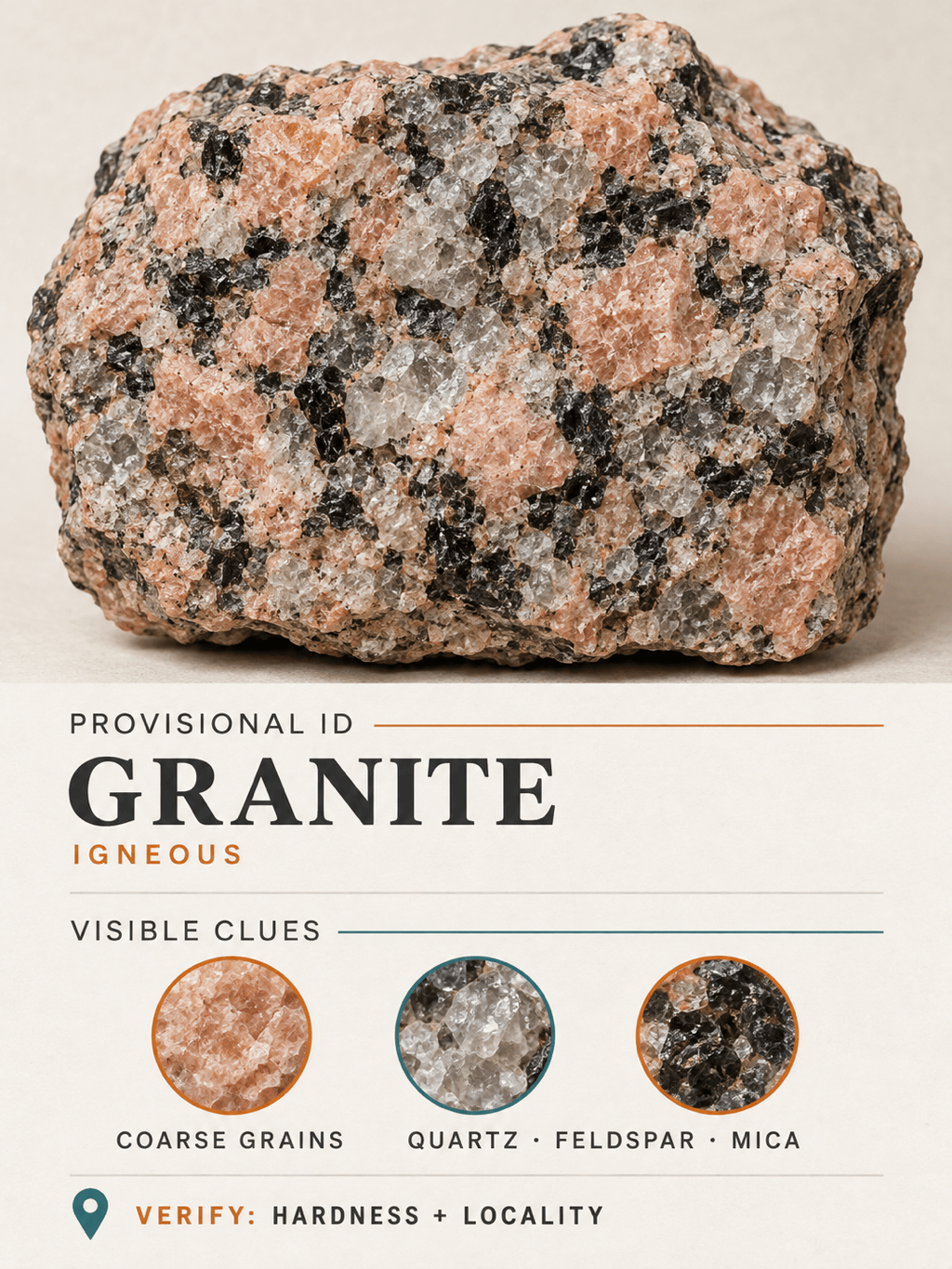 AI granite identification card