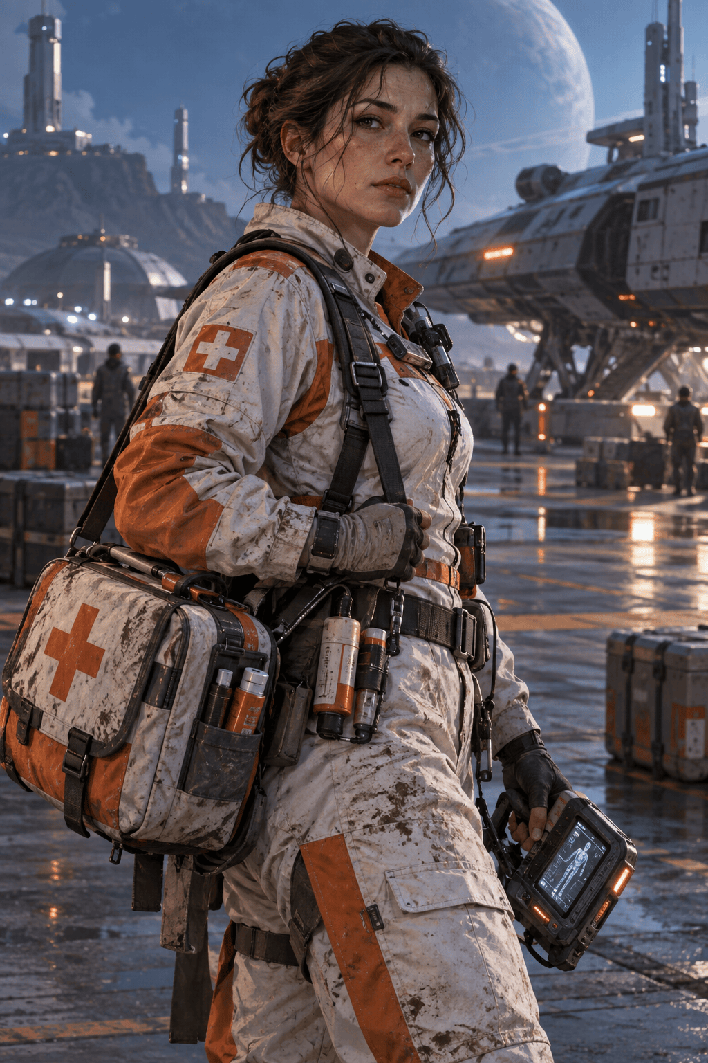 AI RPG sci-fi medic character art