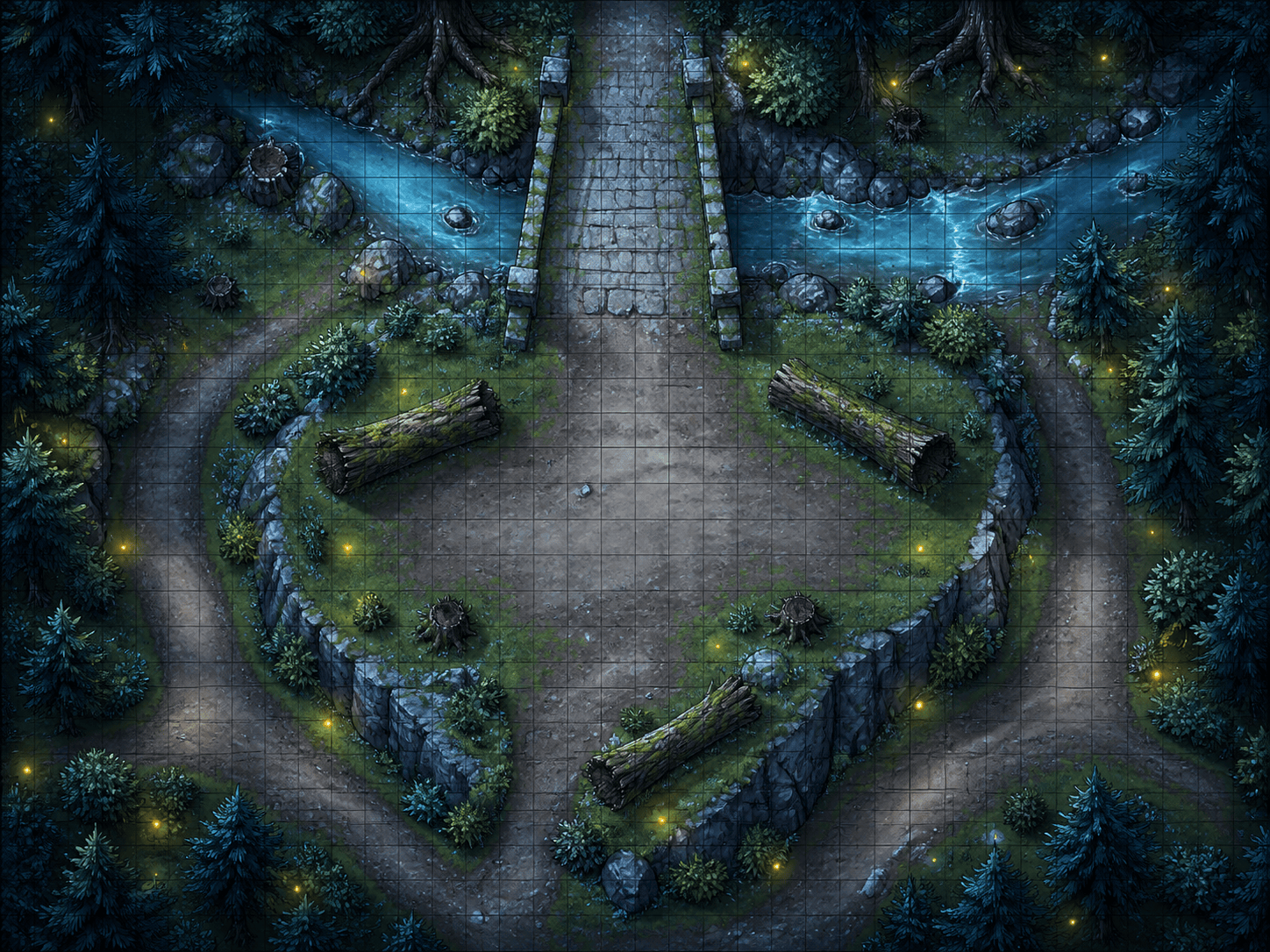 AI RPG map generator forest encounter