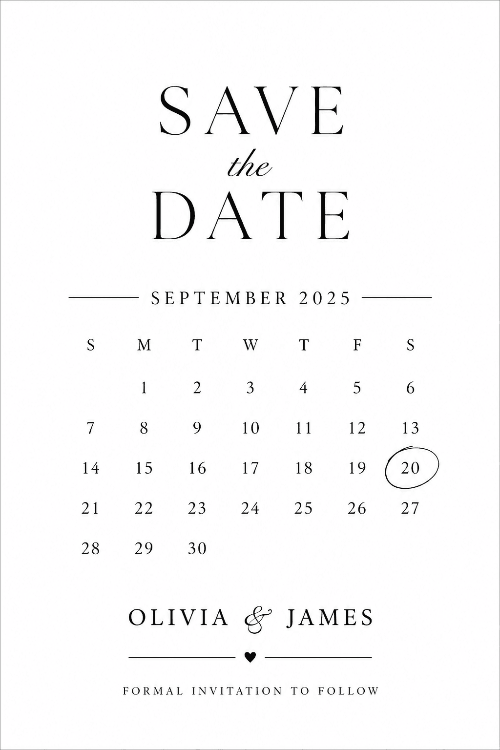 calendar save the date example