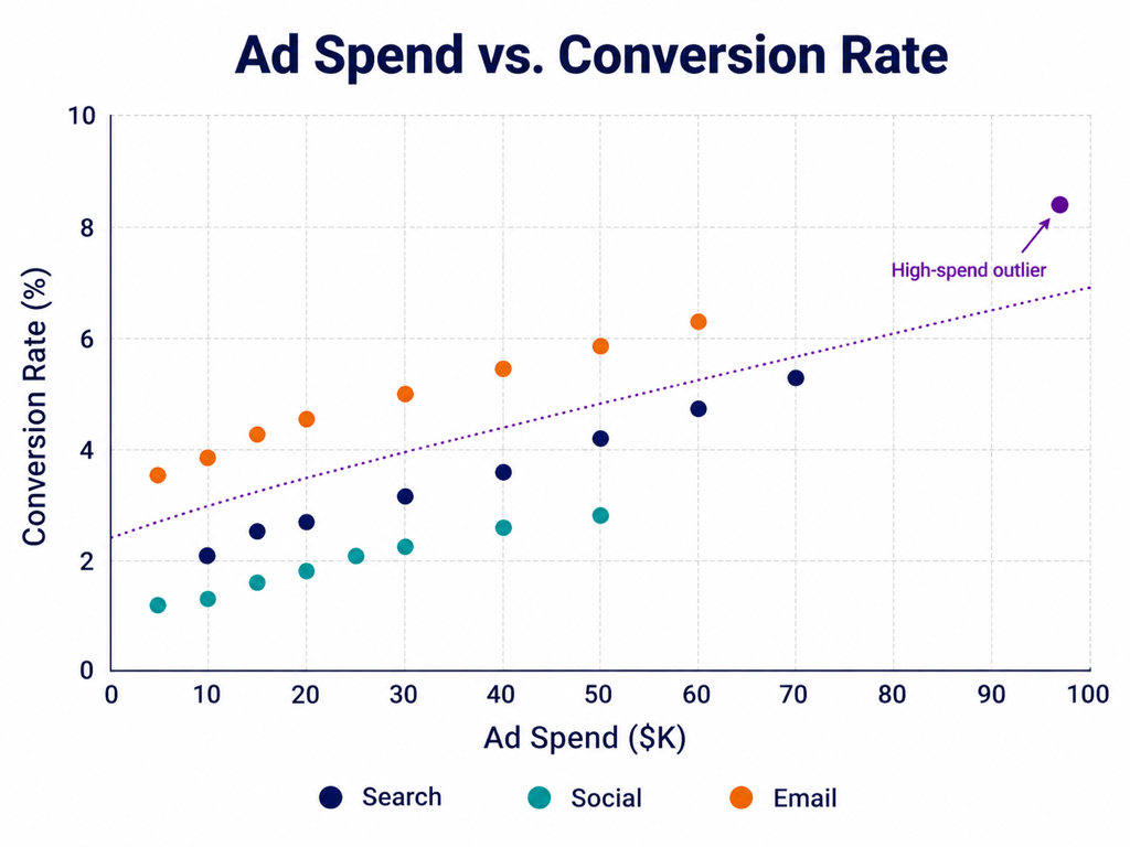 AI marketing scatter plot