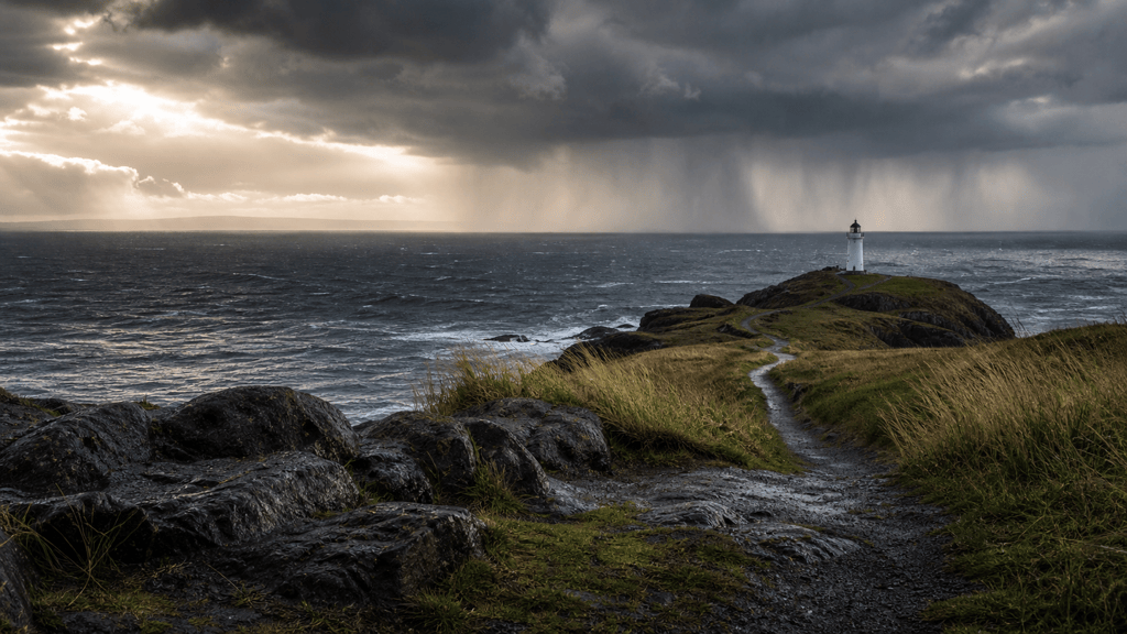 AI stormy coastal scenery