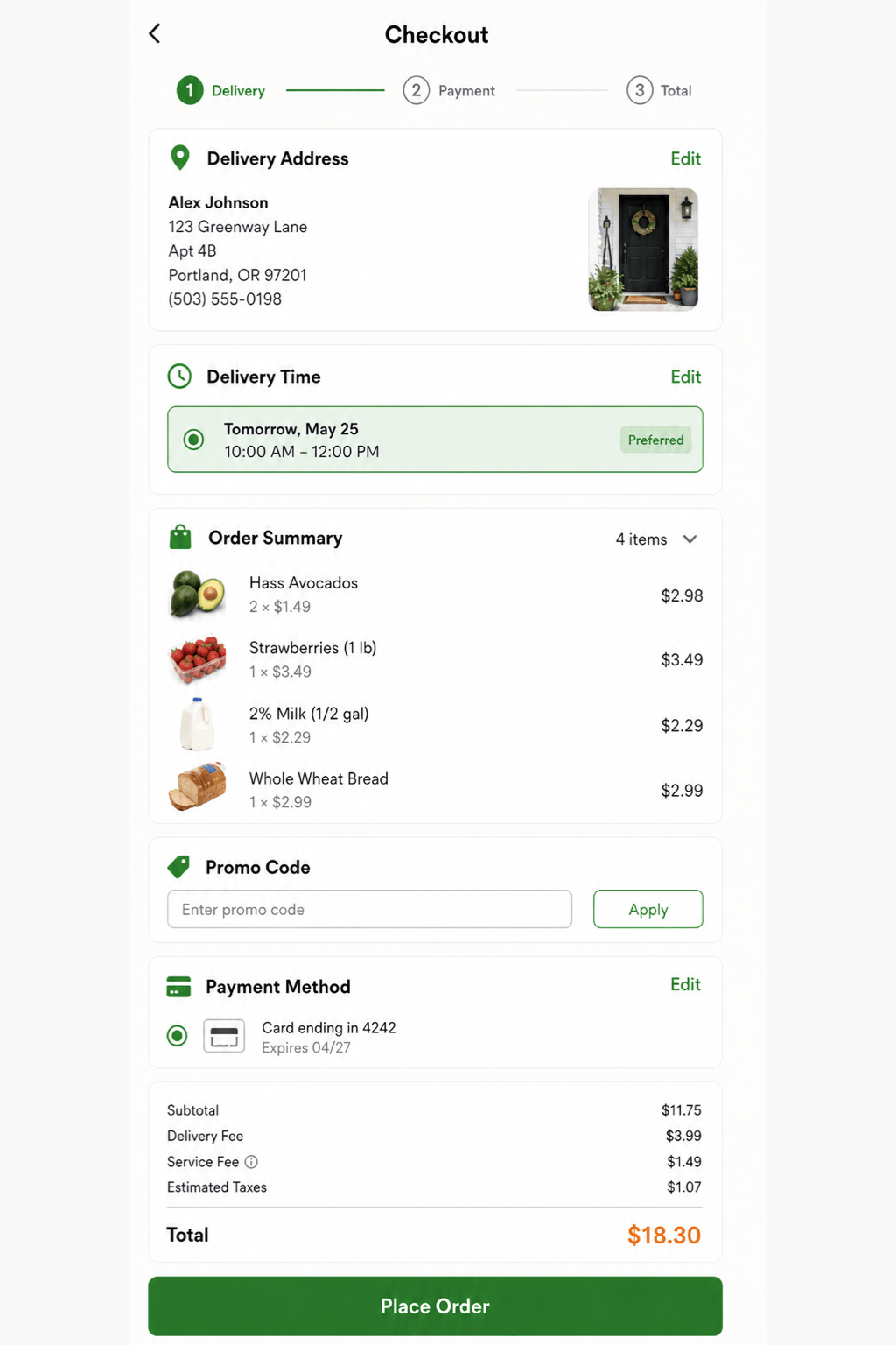 AI checkout screen design