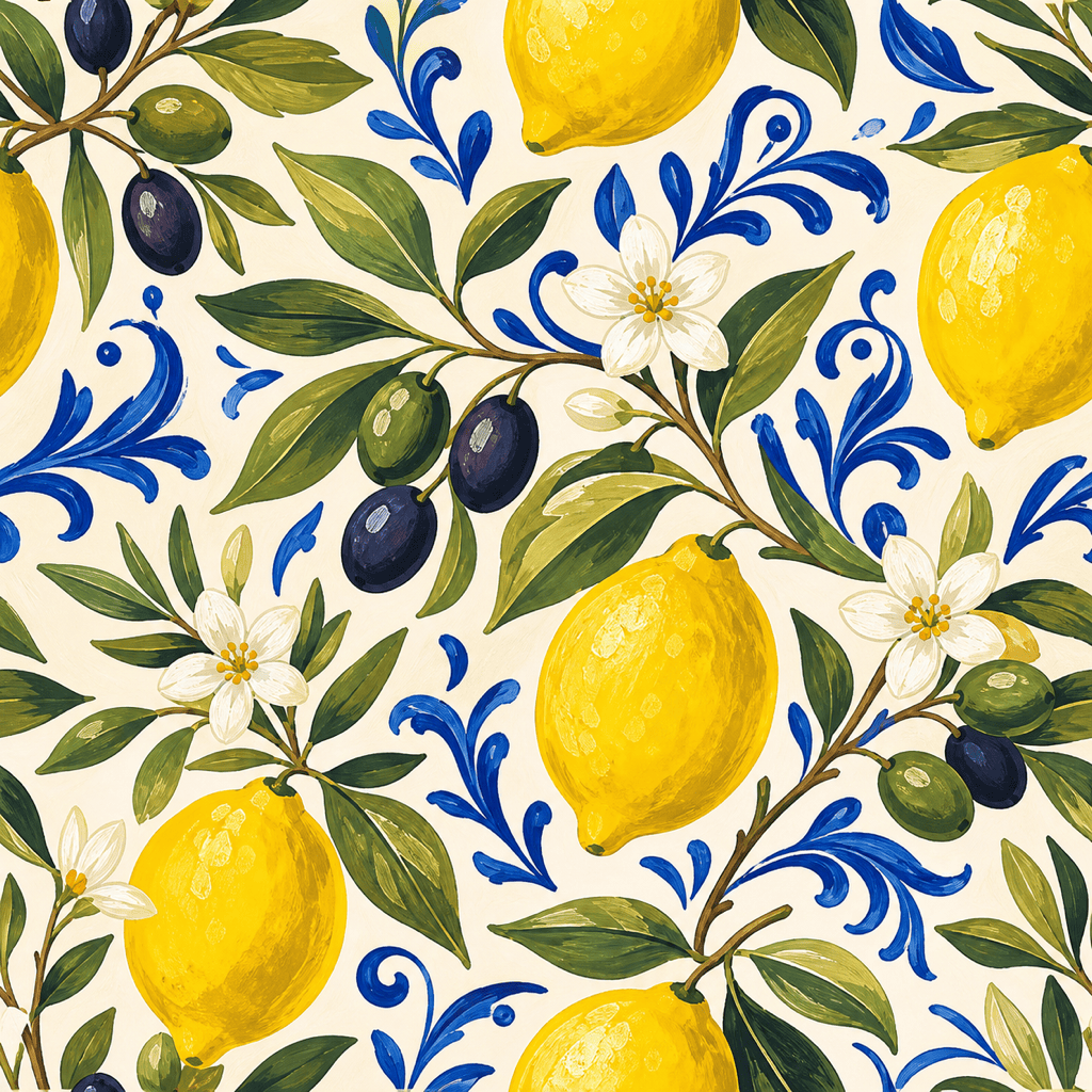 AI citrus wallpaper pattern
