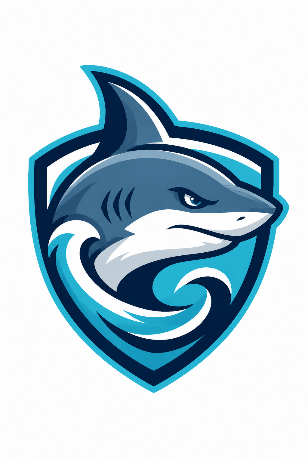 AI shark mascot badge