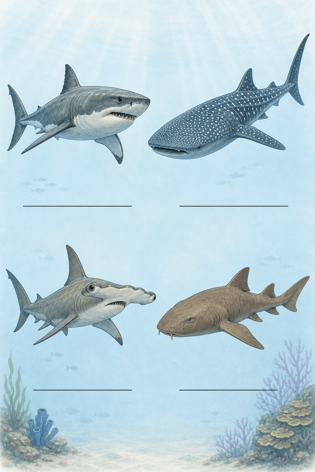 Shark species poster AI