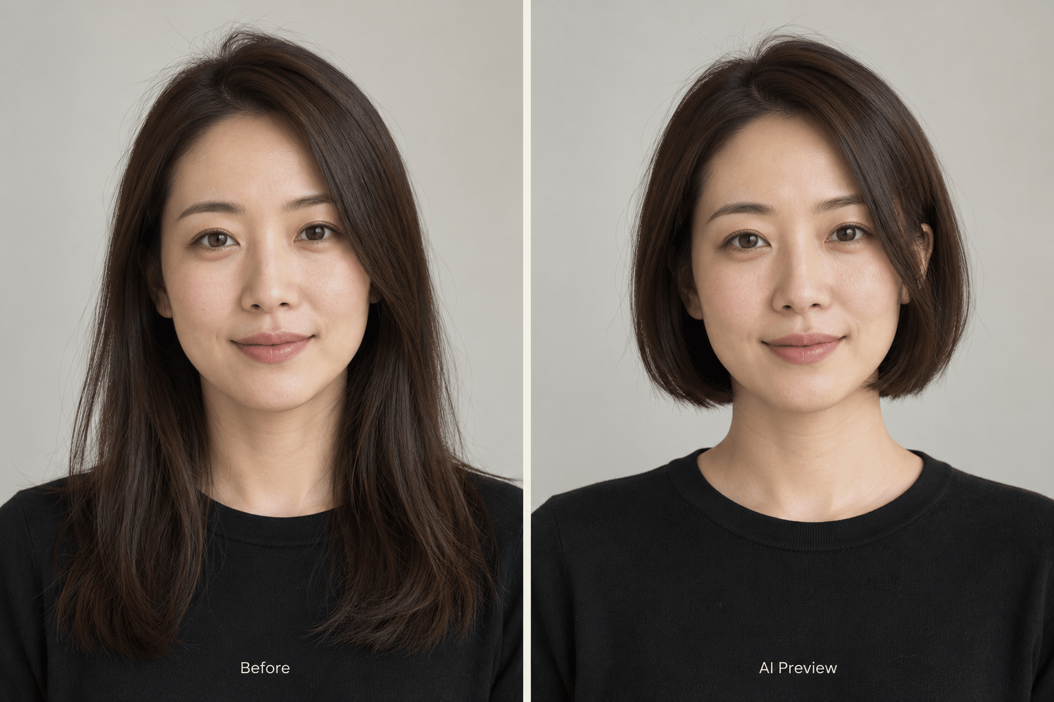 Short hair filter bob before and after