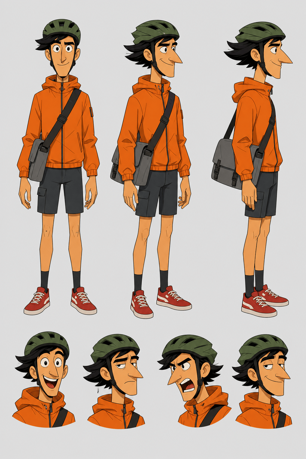 Consistent cartoon character model sheet