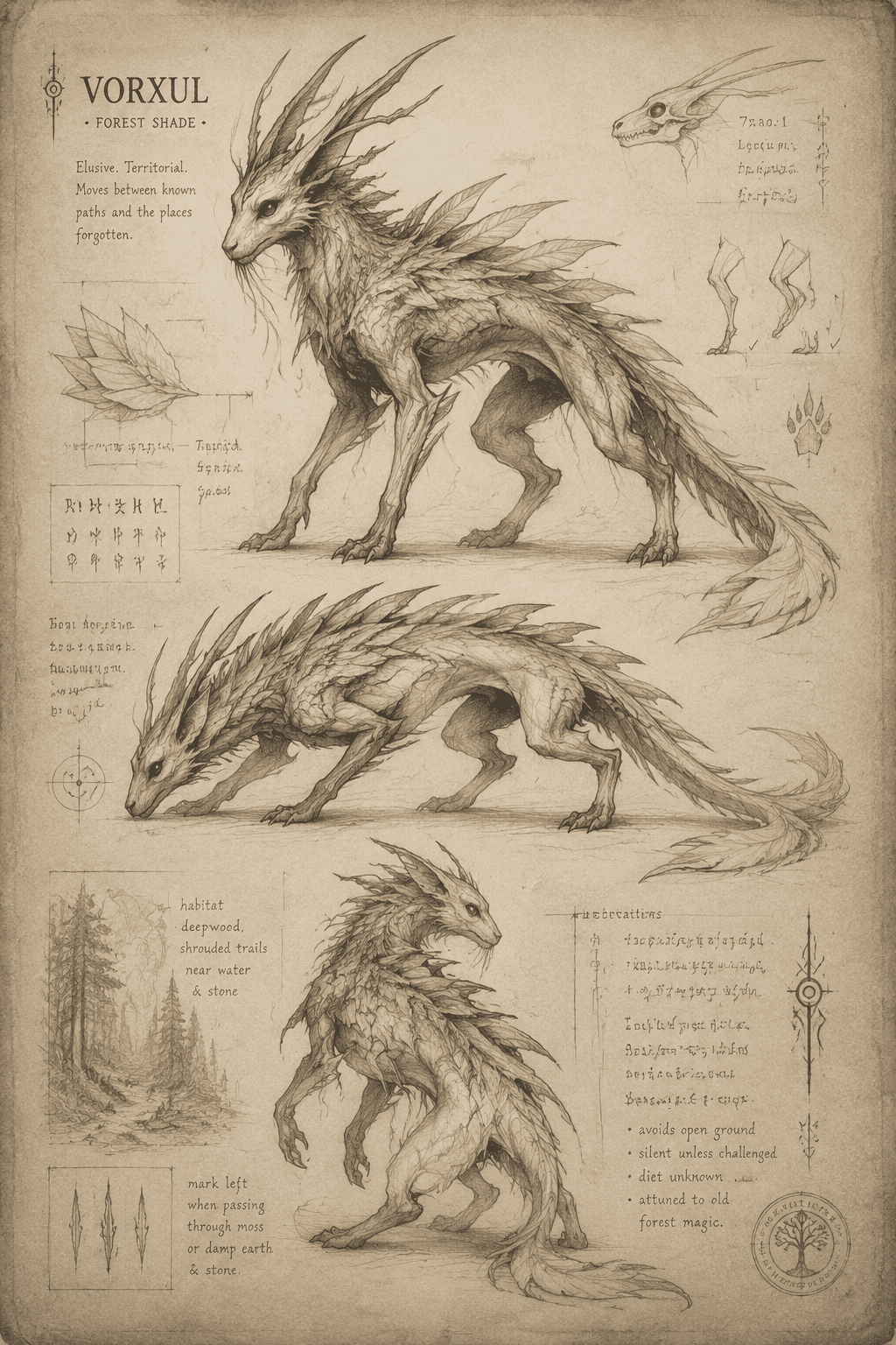 creature sketch sheet example