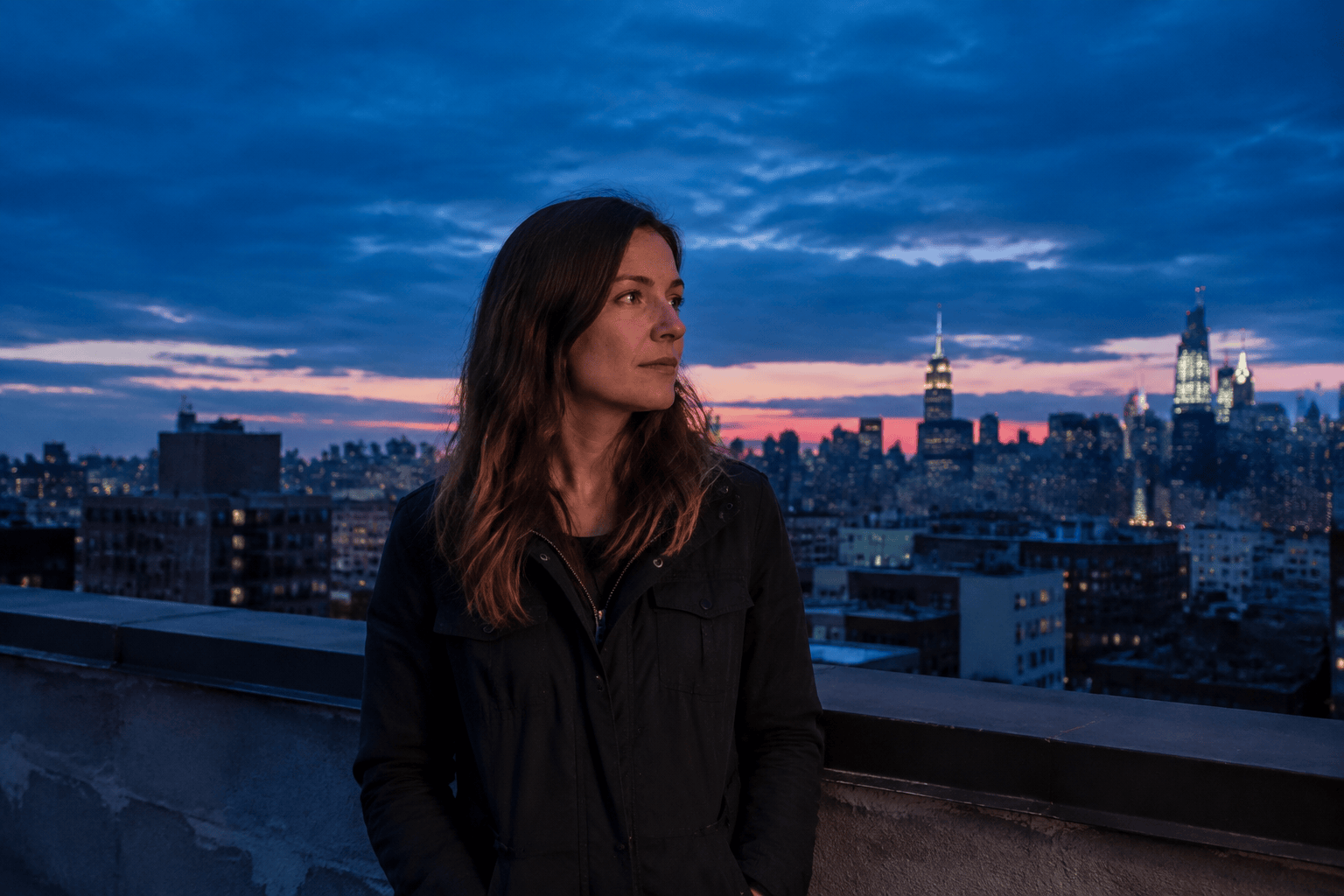 Twilight sky edit for portrait