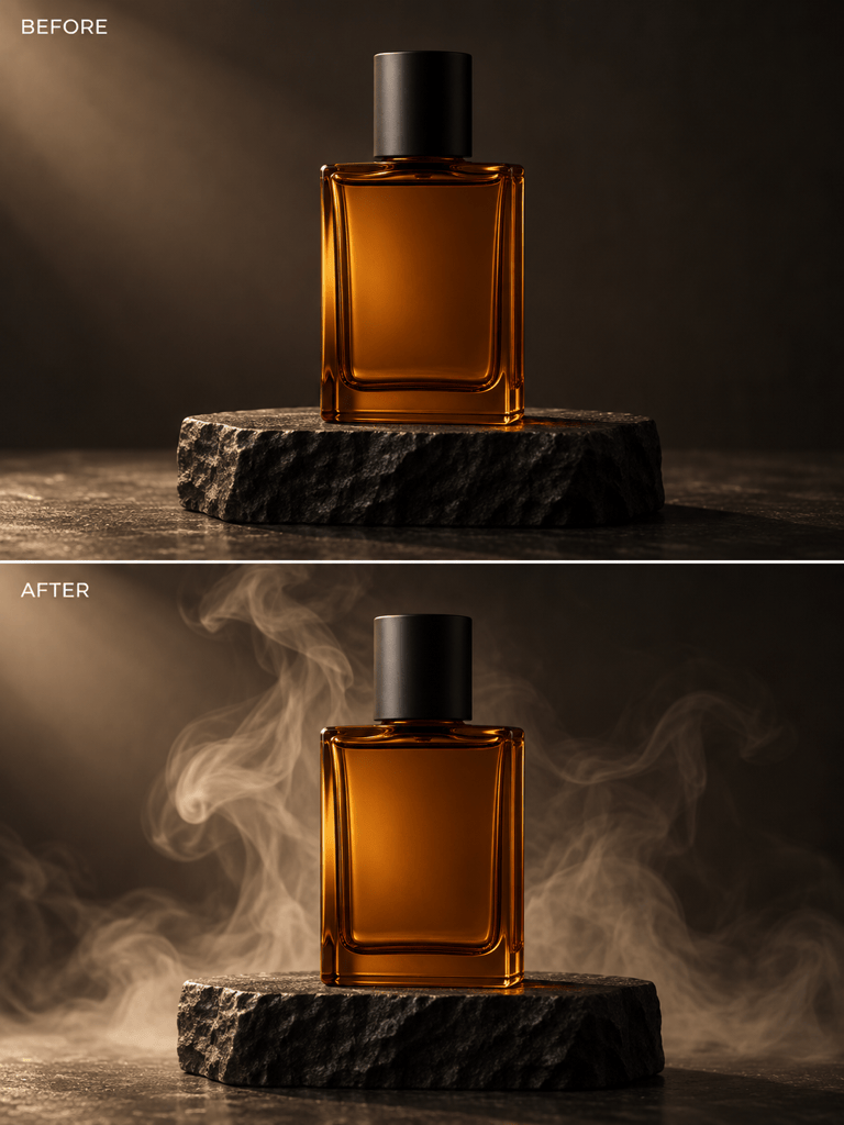 Product smoke effect before and after