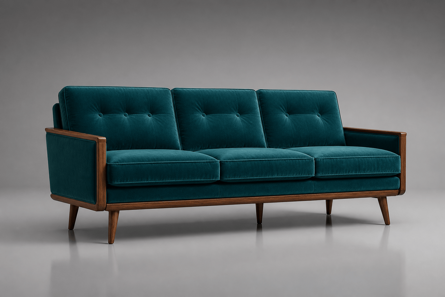 AI mid-century sofa design