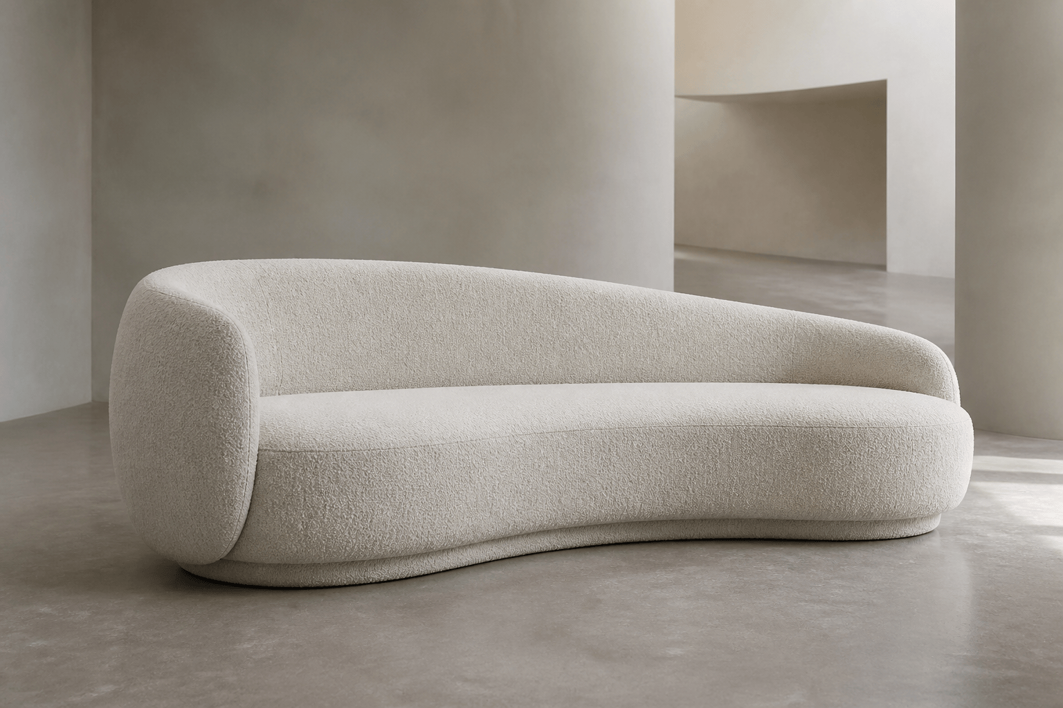 AI curved boucle sofa