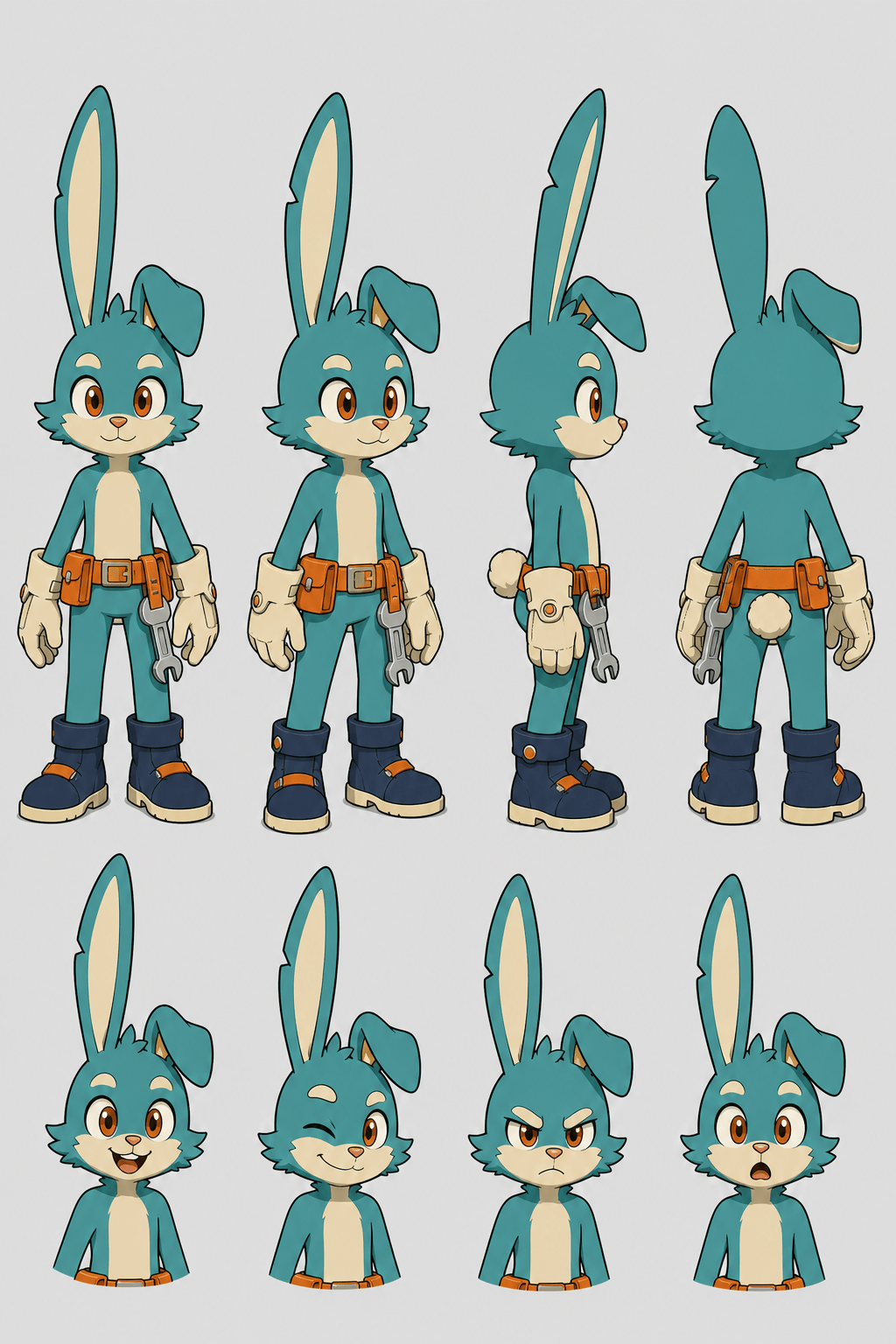Consistent high-speed mascot model sheet