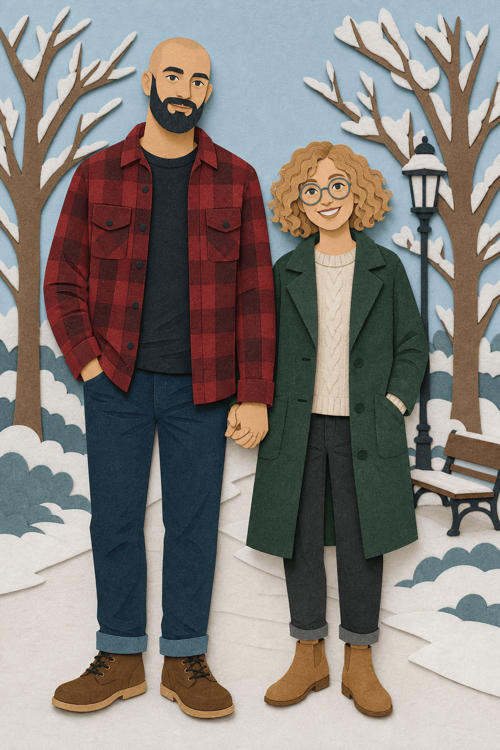 Original cutout couple portrait