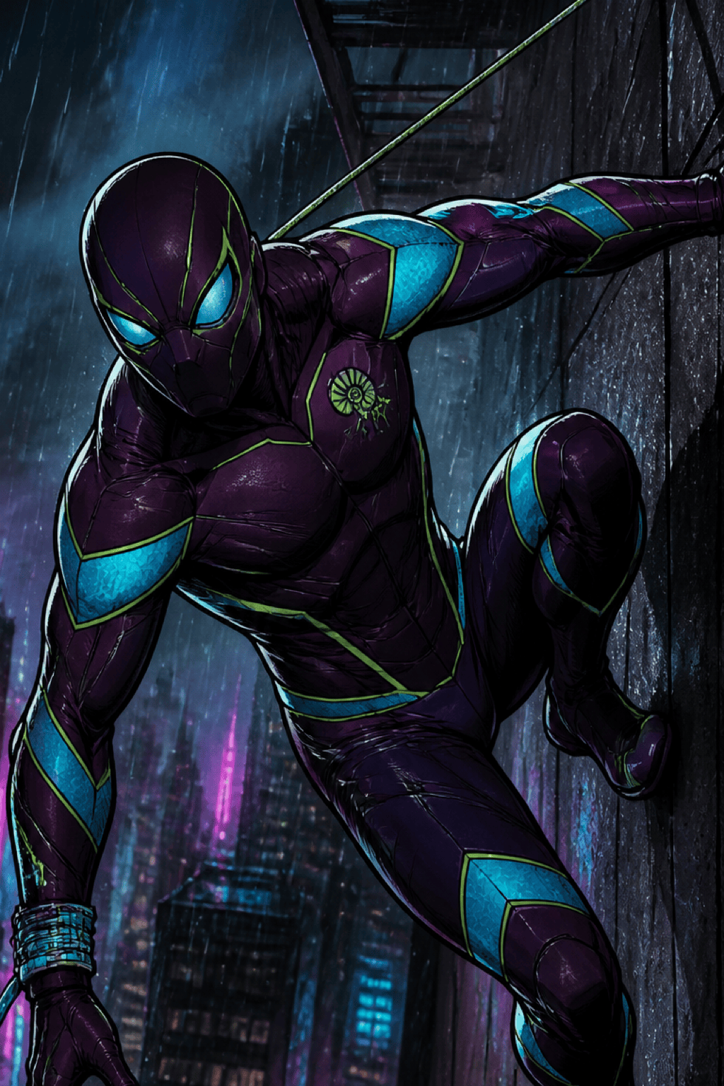 Original arachnid inspired hero costume detail reference