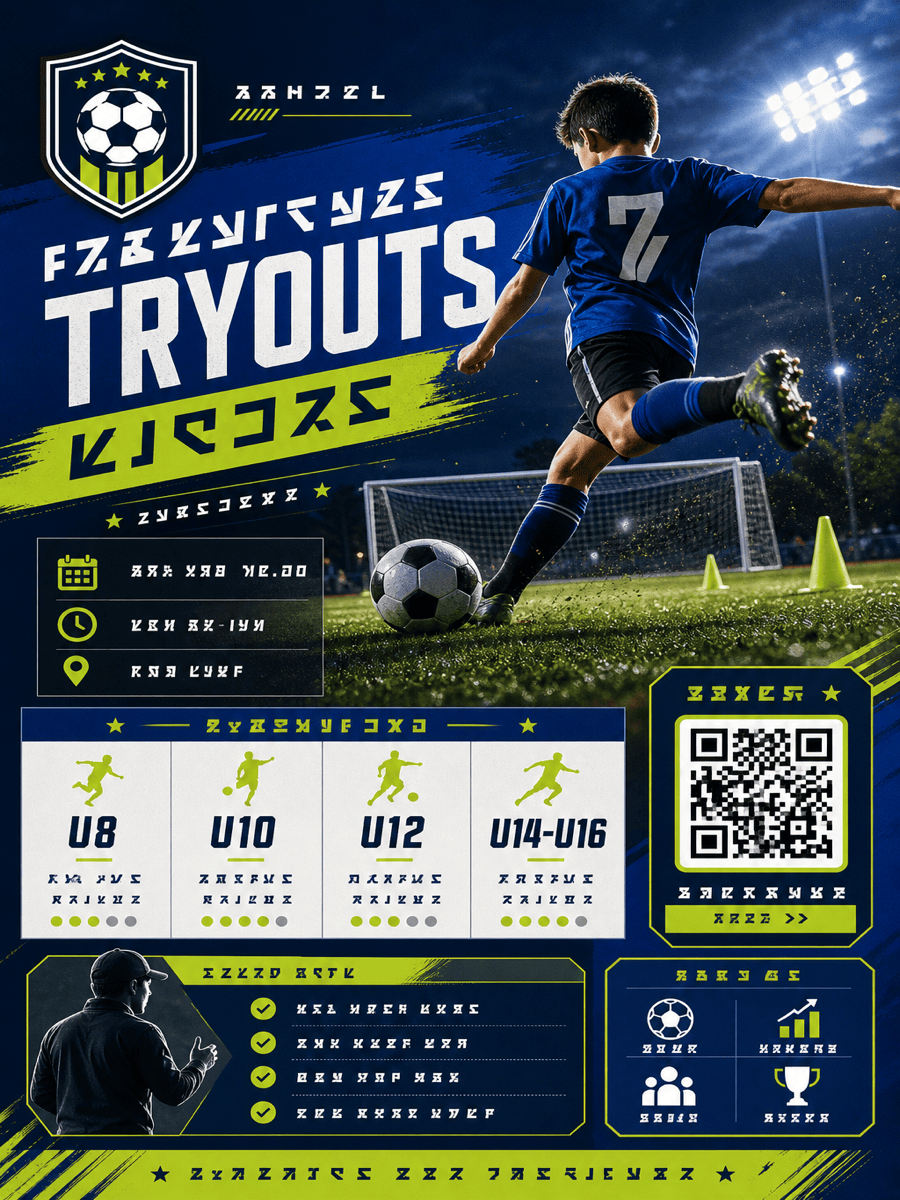 Sports tryout poster example