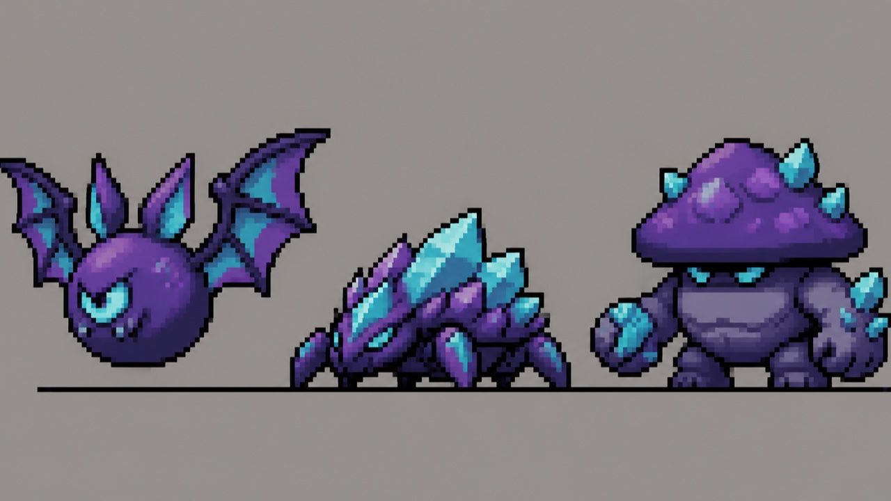 Side scrolling enemy sprite concepts