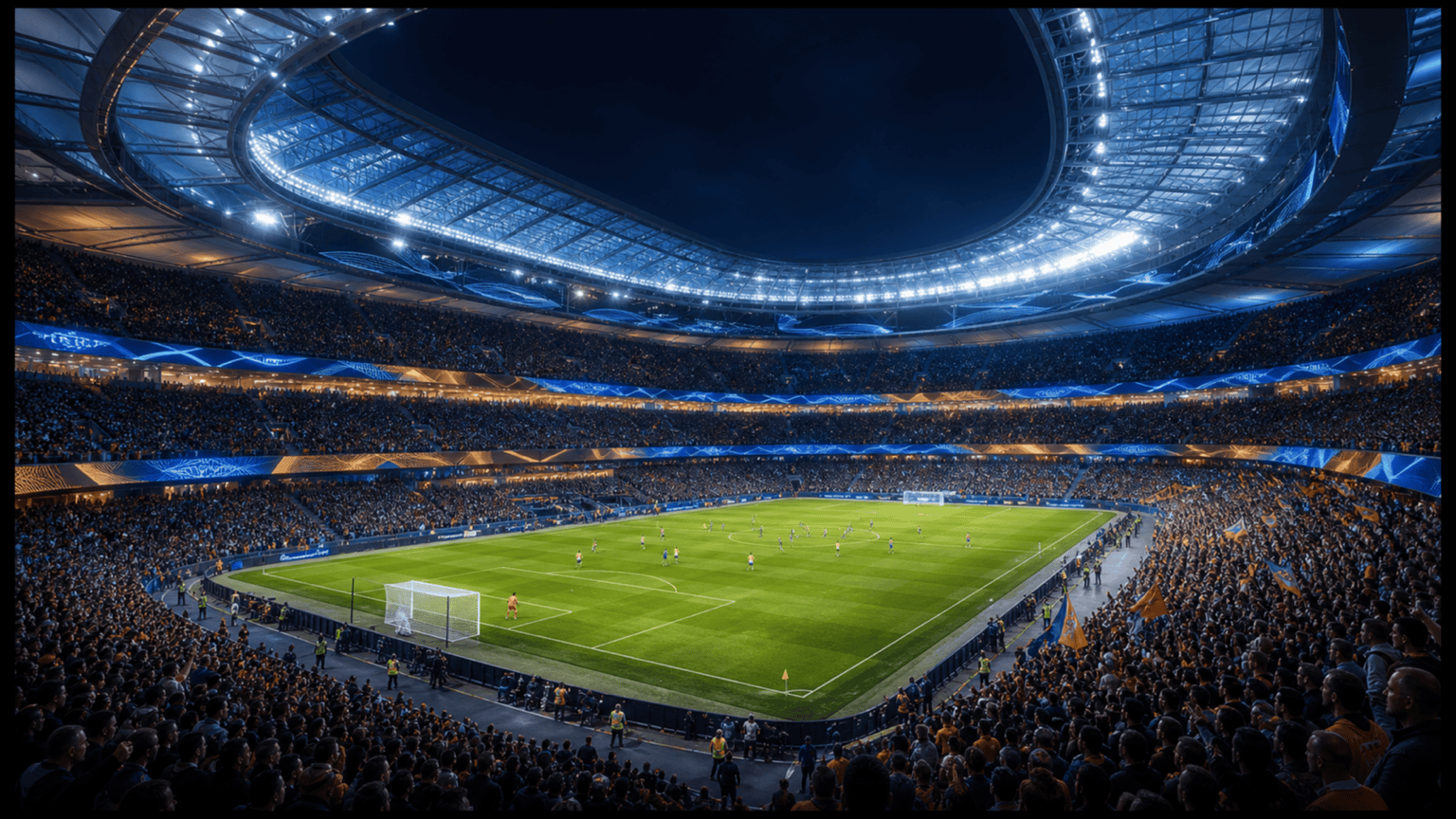 Futuristic AI stadium concept