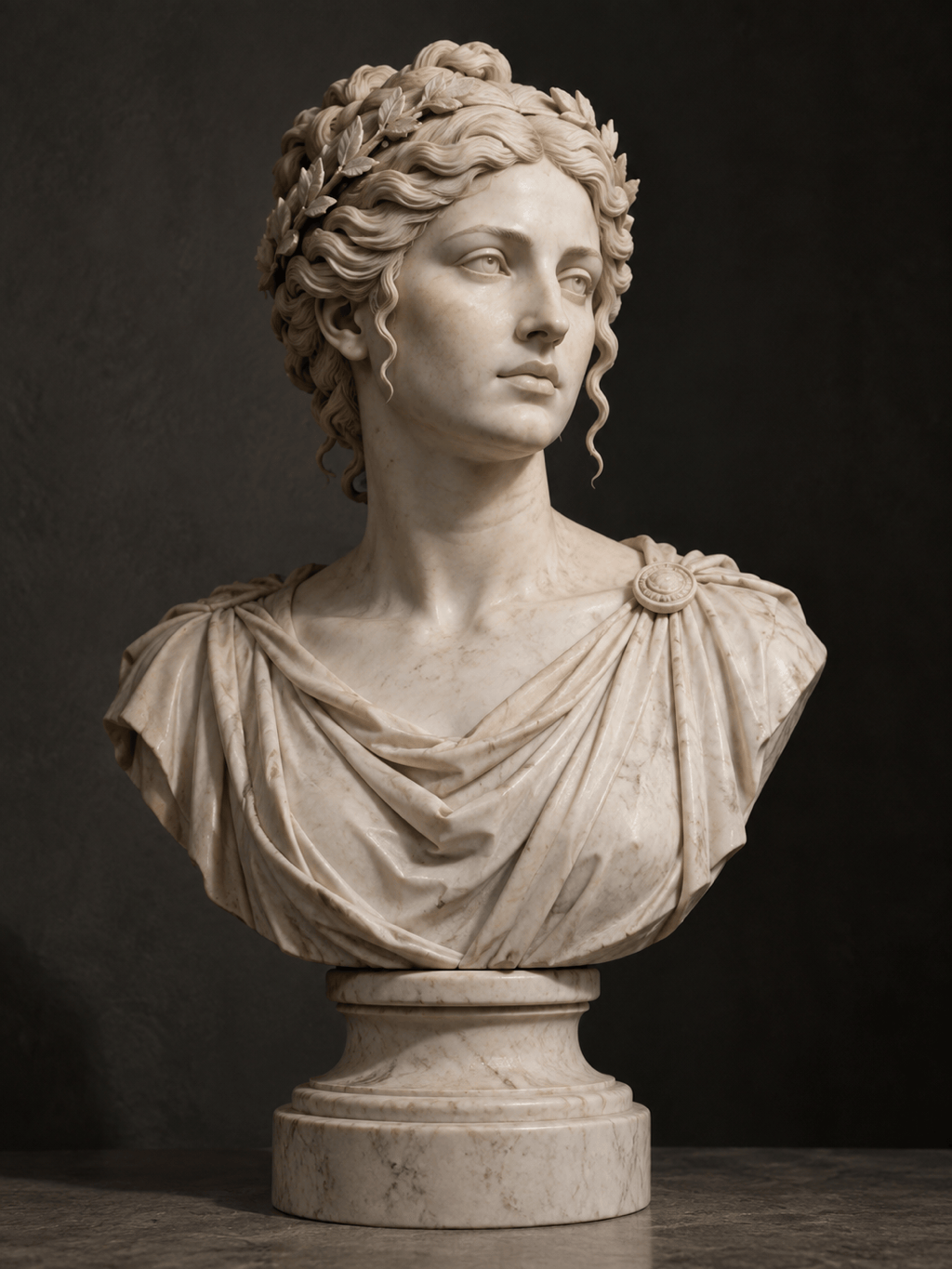 AI marble statue portrait