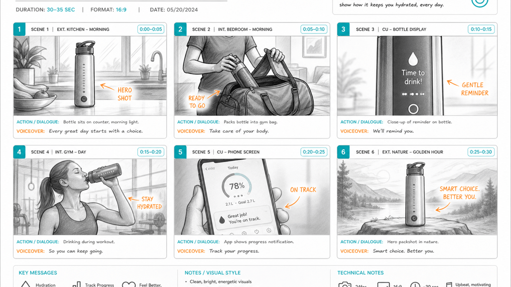ai commercial storyboard
