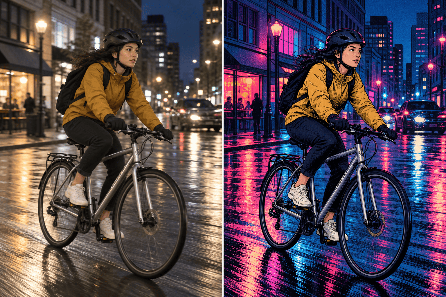 AI photo style generator neon result