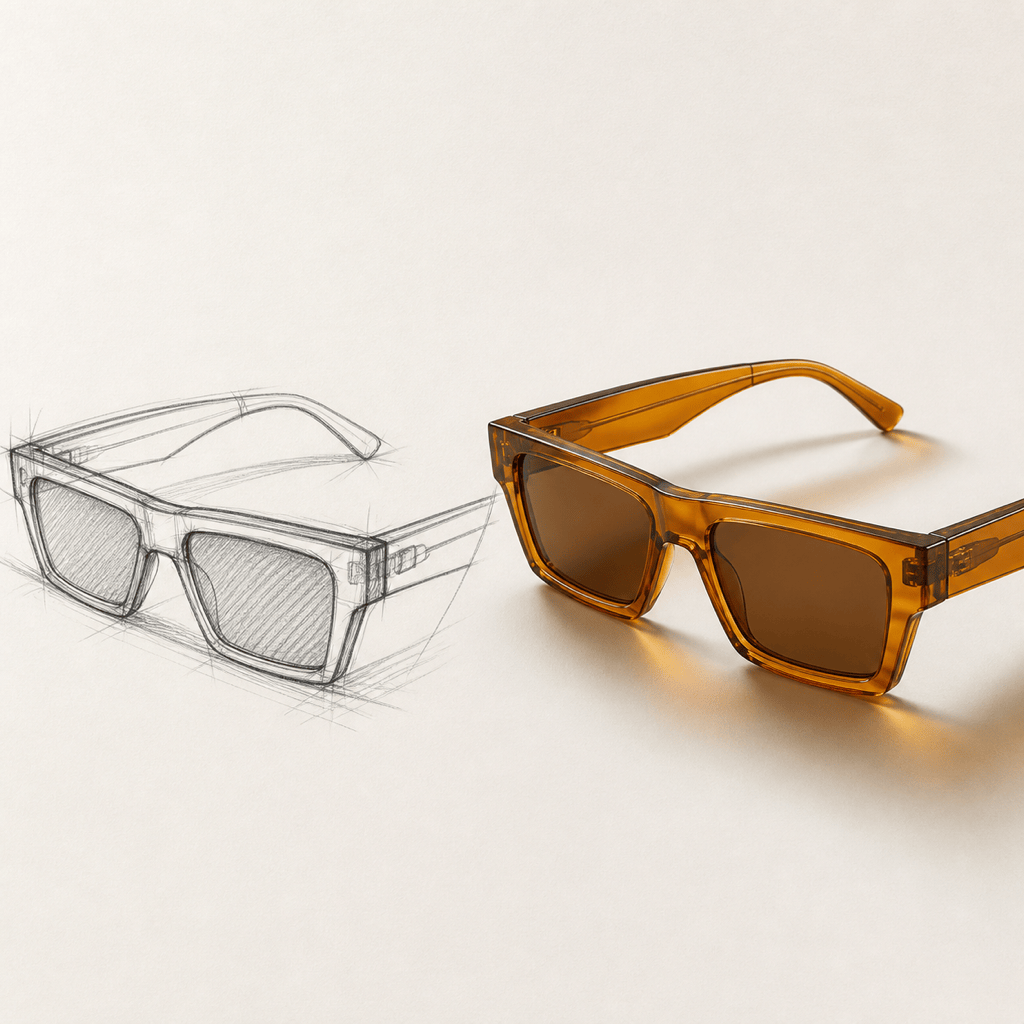 AI sunglasses design from sketch