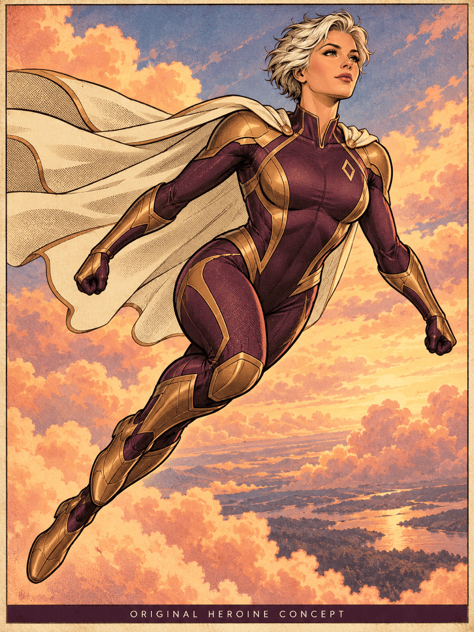 Original heroine in comic flight