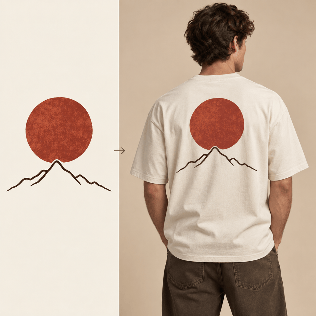 back print T-shirt mockup example