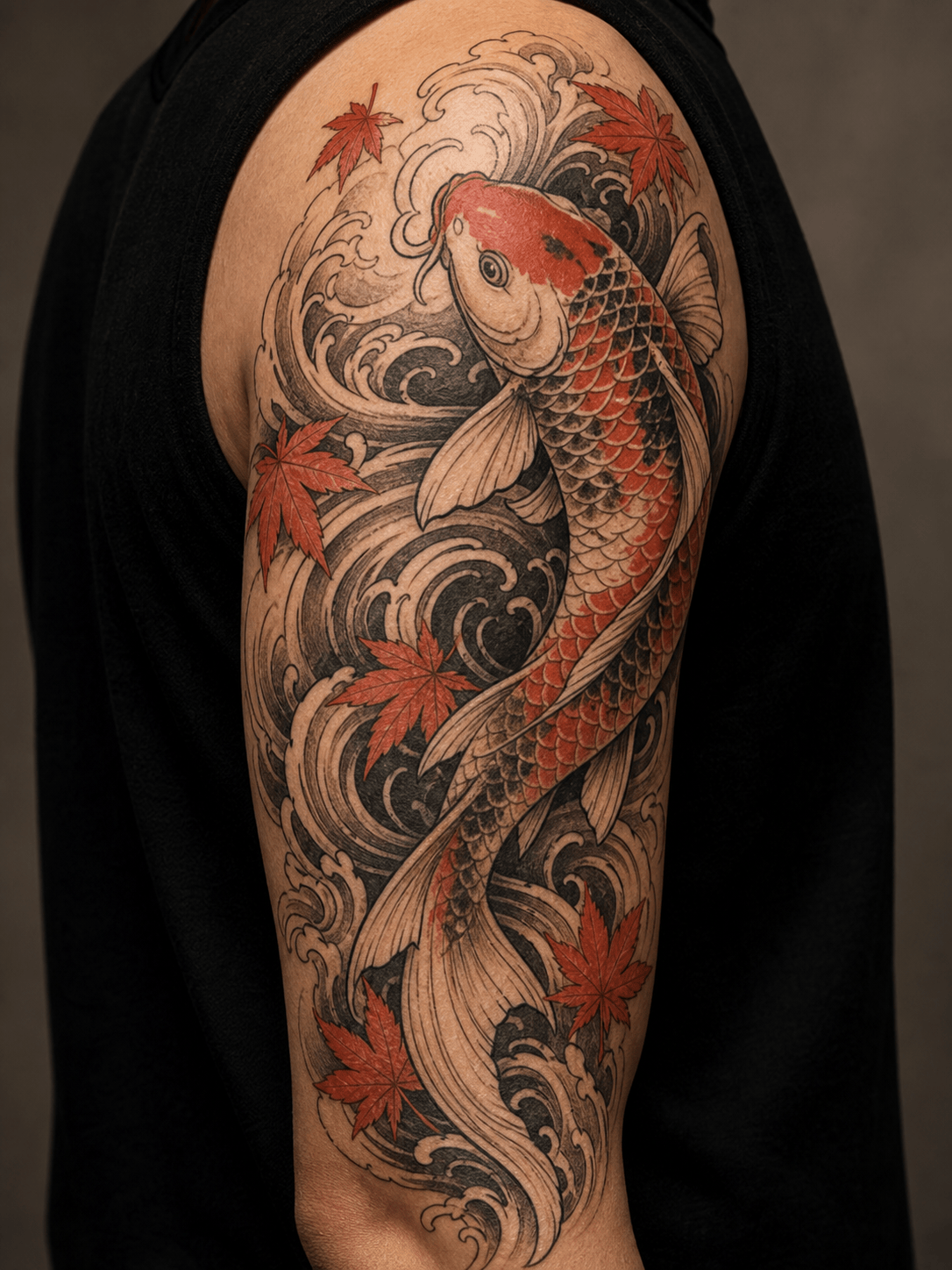 AI Japanese sleeve tattoo